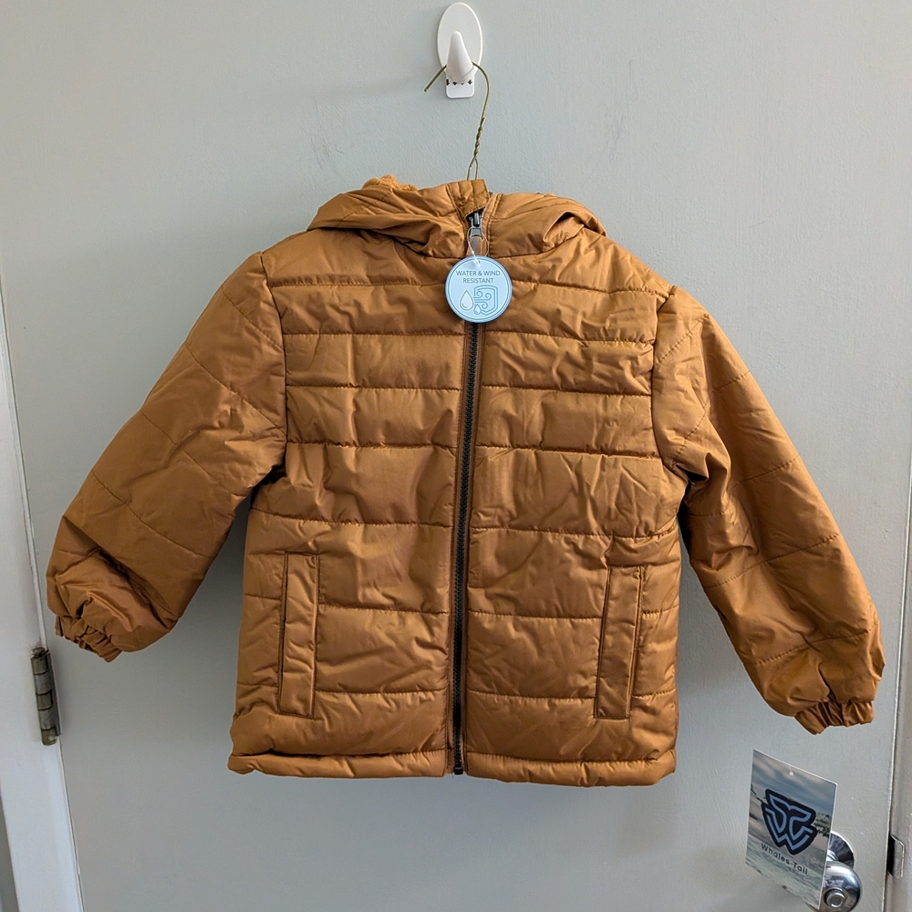NWT Kids Size 4 Whales Tale Hooded Puffer Jacket Skiing Winter Children's Coat